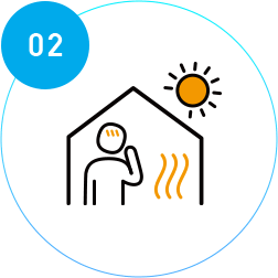 西日が当たって暑い